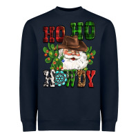 Navy ho ho howdy santa Heavyweight Sweatshirt - CowGirlArtShop
