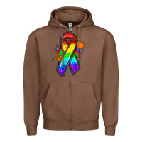 Chestnut Pride ribbon Zipper Hoodie - FaDigitalArtStudio