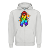 Dove Grey Pride ribbon Zipper Hoodie - FaDigitalArtStudio