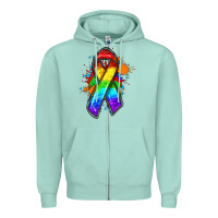 Pride Ribbon Zipper Hoodie | Teevron