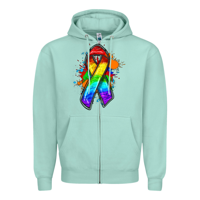 Pride Ribbon Zipper Hoodie by FaDigitalArtStudio | Teevron