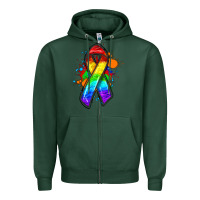 Sports Green Pride ribbon Zipper Hoodie - FaDigitalArtStudio