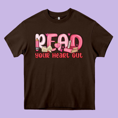 Read Your Heart Out Heavy Core Tee Designed By Maliassmallbusiness