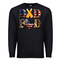 Black American Flag Dad Bod Premium Sweatshirt - LillyAllenDesigns