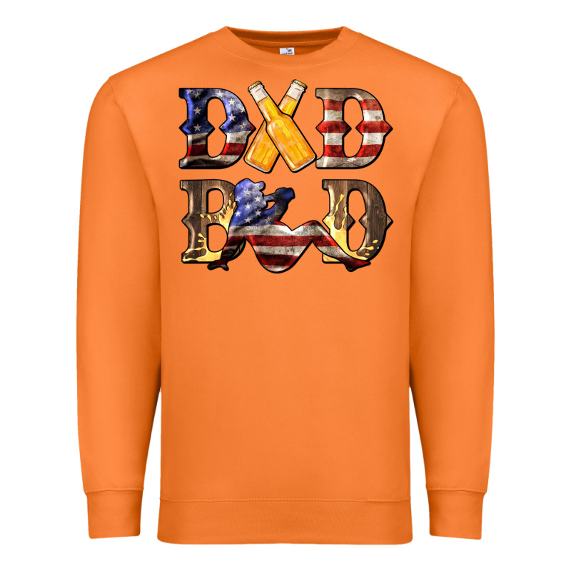 American Flag Dad Bod Premium Sweatshirt by LillyAllenDesigns | Teevron