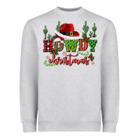 Heather Grey howdy christmas cowboy hat Heavyweight Sweatshirt - CowGirlArtShop