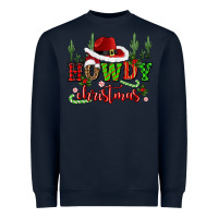 Navy howdy christmas cowboy hat Heavyweight Sweatshirt - CowGirlArtShop
