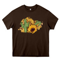 Chocolate Brown cactus leopard sunflower glitter  patch Heavy Core Tee - AdoDesignShop