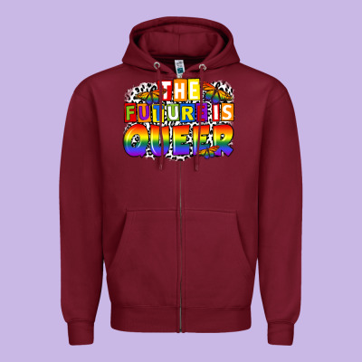 The Future Is Queer Zipper Hoodie Designed By Fadigitalartstudio