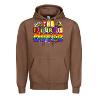 Chestnut the future is queer Zipper Hoodie - FaDigitalArtStudio