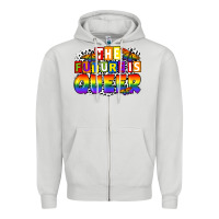 Dove Grey the future is queer Zipper Hoodie - FaDigitalArtStudio