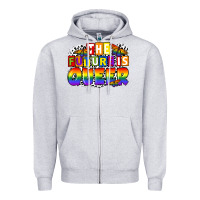 Heather Grey the future is queer Zipper Hoodie - FaDigitalArtStudio