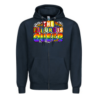 Navy the future is queer Zipper Hoodie - FaDigitalArtStudio