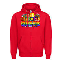 Red the future is queer Zipper Hoodie - FaDigitalArtStudio