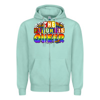 Seafoam the future is queer Zipper Hoodie - FaDigitalArtStudio