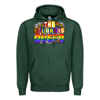Sports Green the future is queer Zipper Hoodie - FaDigitalArtStudio