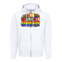 White the future is queer Zipper Hoodie - FaDigitalArtStudio