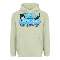 Matcha Sea World Family Adventure 2025 Heavyweight Hoodie - CowhideDigitalArt