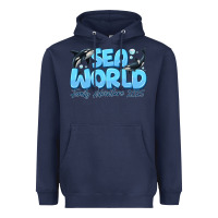 Navy Sea World Family Adventure 2025 Heavyweight Hoodie - CowhideDigitalArt