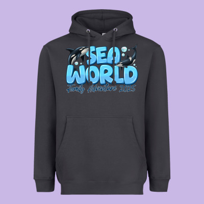 Sea World Family Adventure 2025 Heavyweight Hoodie Designed By Cowhidedigitalart