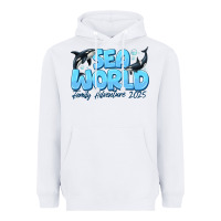 White Sea World Family Adventure 2025 Heavyweight Hoodie - CowhideDigitalArt