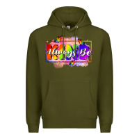 Army Green Always be kind Premium Hoodie - FaDigitalArtStudio