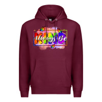 Burgundy Always be kind Premium Hoodie - FaDigitalArtStudio