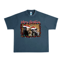 Midnight Navy Merry Christmas Cows Urban Heavy Tee - Bettercallsaul