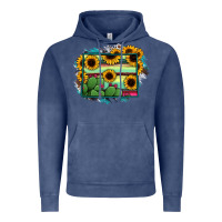 Vintage Denim wyoming map sunflower cactus serape Vintage Hoodie - RanaPortraitStore