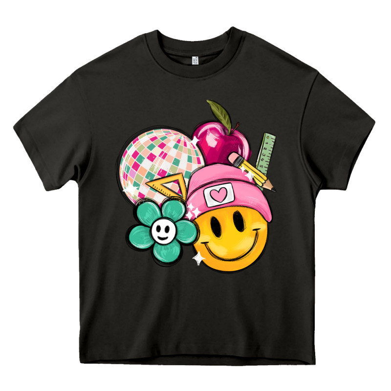 Smiley Face And School Elementary Heavy Core Tee by MaliasSmallBusiness | Teevron