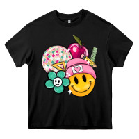 Black smiley face and school elementary Heavy Core Tee - MaliasSmallBusiness