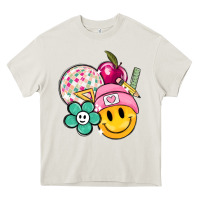Cream smiley face and school elementary Heavy Core Tee - MaliasSmallBusiness