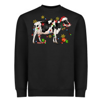Black christmas holstein cow Heavyweight Sweatshirt - CowGirlArtShop