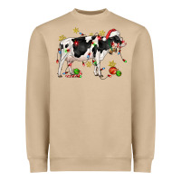Christmas Holstein Cow Heavyweight Sweatshirt | Teevron
