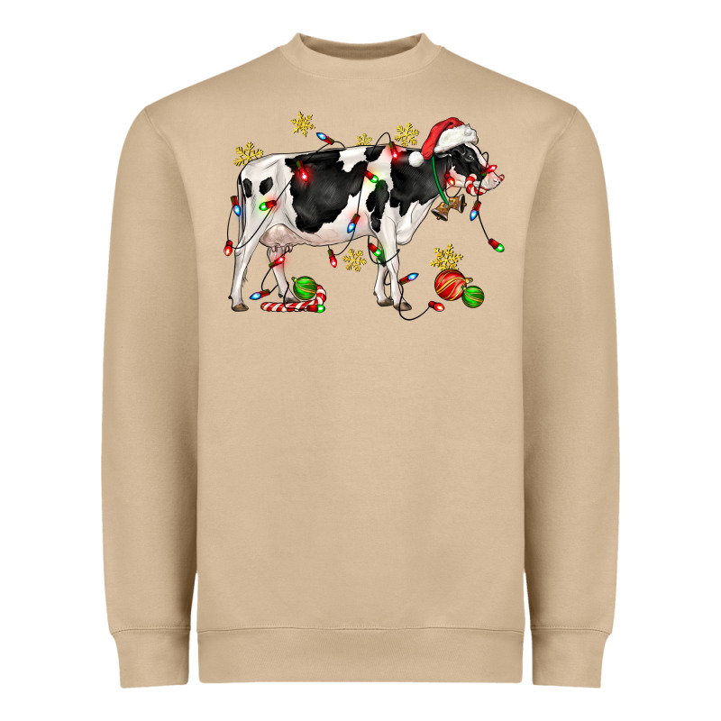 Christmas Holstein Cow Heavyweight Sweatshirt by CowGirlArtShop | Teevron