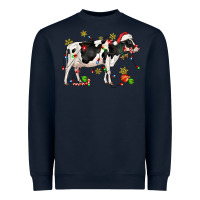 Navy christmas holstein cow Heavyweight Sweatshirt - CowGirlArtShop
