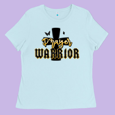 Christian Prayer Warrior Ladies Tee Designed By Maliassmallbusiness