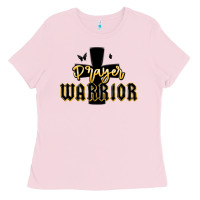 Bubblegum Pink christian prayer warrior Ladies Tee - MaliasSmallBusiness
