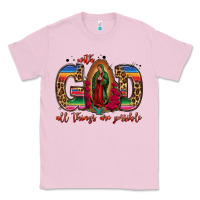 Bubblegum Pink with god all things are possible lady of guadalupe Classic Tee - Jasminsmagicworld