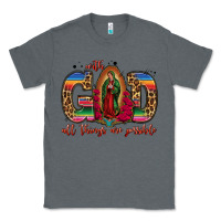 Charcoal Heather with god all things are possible lady of guadalupe Classic Tee - Jasminsmagicworld