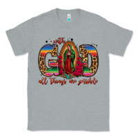 Heather Grey with god all things are possible lady of guadalupe Classic Tee - Jasminsmagicworld