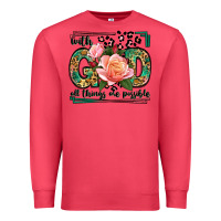 Cardinal With god all things are possible leopard frame Premium Sweatshirt - LillyAllenDesigns