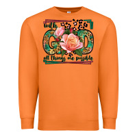 Carrot With god all things are possible leopard frame Premium Sweatshirt - LillyAllenDesigns