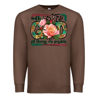 Chestnut With god all things are possible leopard frame Premium Sweatshirt - LillyAllenDesigns
