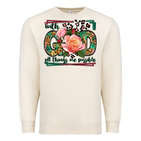 Sandshell With god all things are possible leopard frame Premium Sweatshirt - LillyAllenDesigns