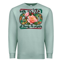 Seafoam With god all things are possible leopard frame Premium Sweatshirt - LillyAllenDesigns