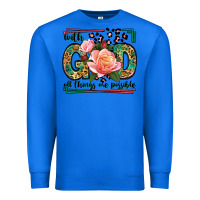 True Royal With god all things are possible leopard frame Premium Sweatshirt - LillyAllenDesigns