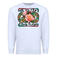 White With god all things are possible leopard frame Premium Sweatshirt - LillyAllenDesigns