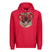 Cardinal pug with love glasses Premium Hoodie - RanaPortraitStore
