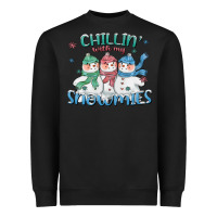 Black chillin with my snowmies Heavyweight Sweatshirt - CowGirlArtShop